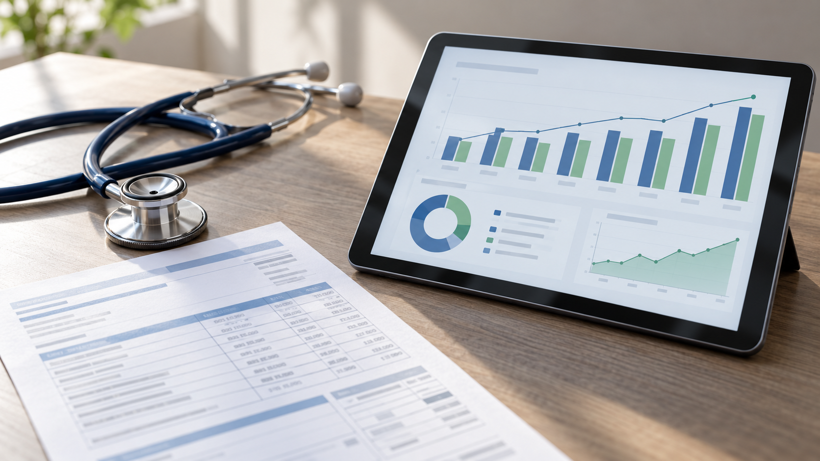 A conceptual illustration depicting the balance between premium income and medical spending